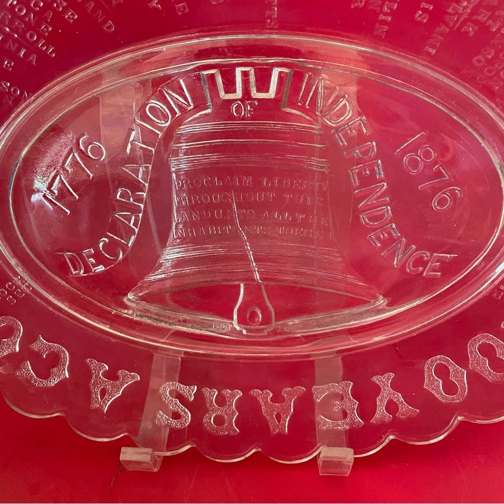 Happy 100 Birthday USA 1876 Centennial Platter Plate Liberty Bell